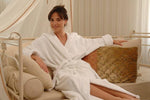 Thirsty Towels Turkish Cotton Hooded Light Presidential Robe in White Color