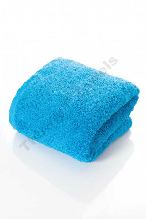 Thirsty Towels Turkish Cotton Extra Large Plush Spa Bath Sheet Towel in Bodrum Blue Color