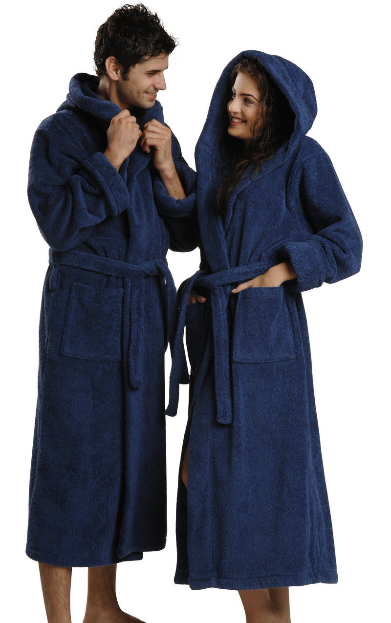 Hooded bathrobe XL or XXL 100% combed terry cotton