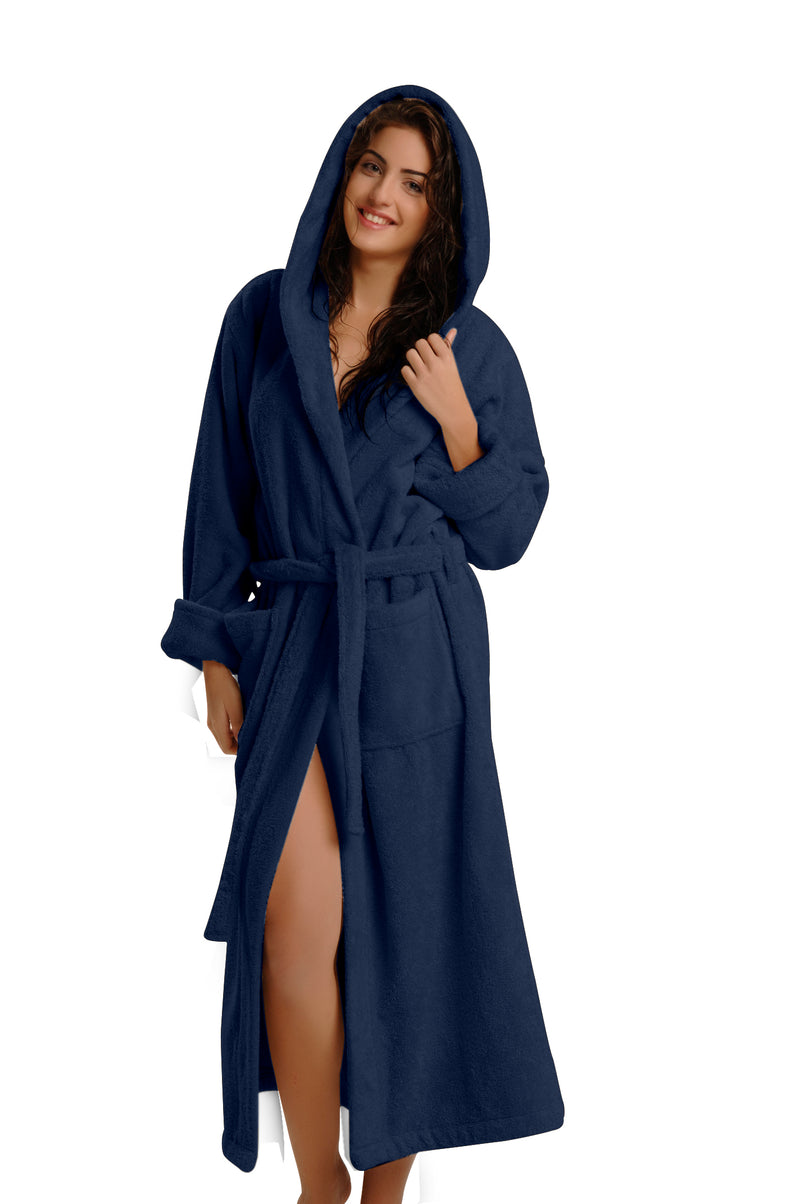Thirsty Towels Heavy Hooded Luxury Robe Navy BlueColor