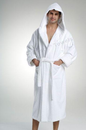Thirsty Towels Heavy Hooded Luxury Robe White Color