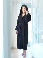 Thirsty Towels Heavy Hooded Luxury Robe Black Color