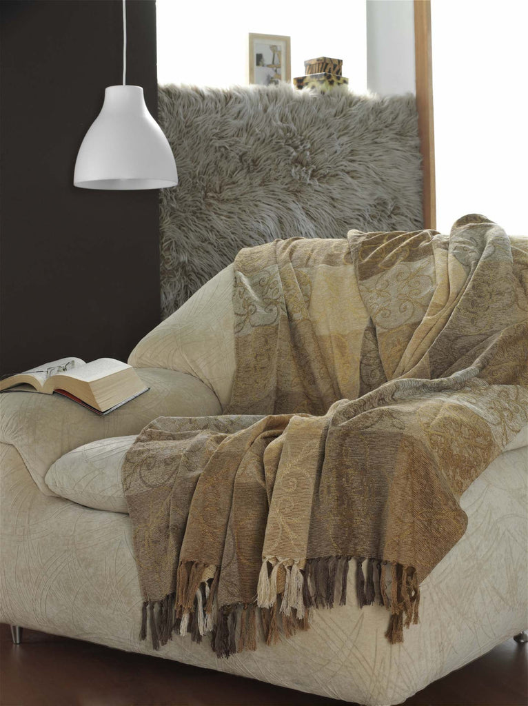 Decorative Throw Blanket Golden Brown